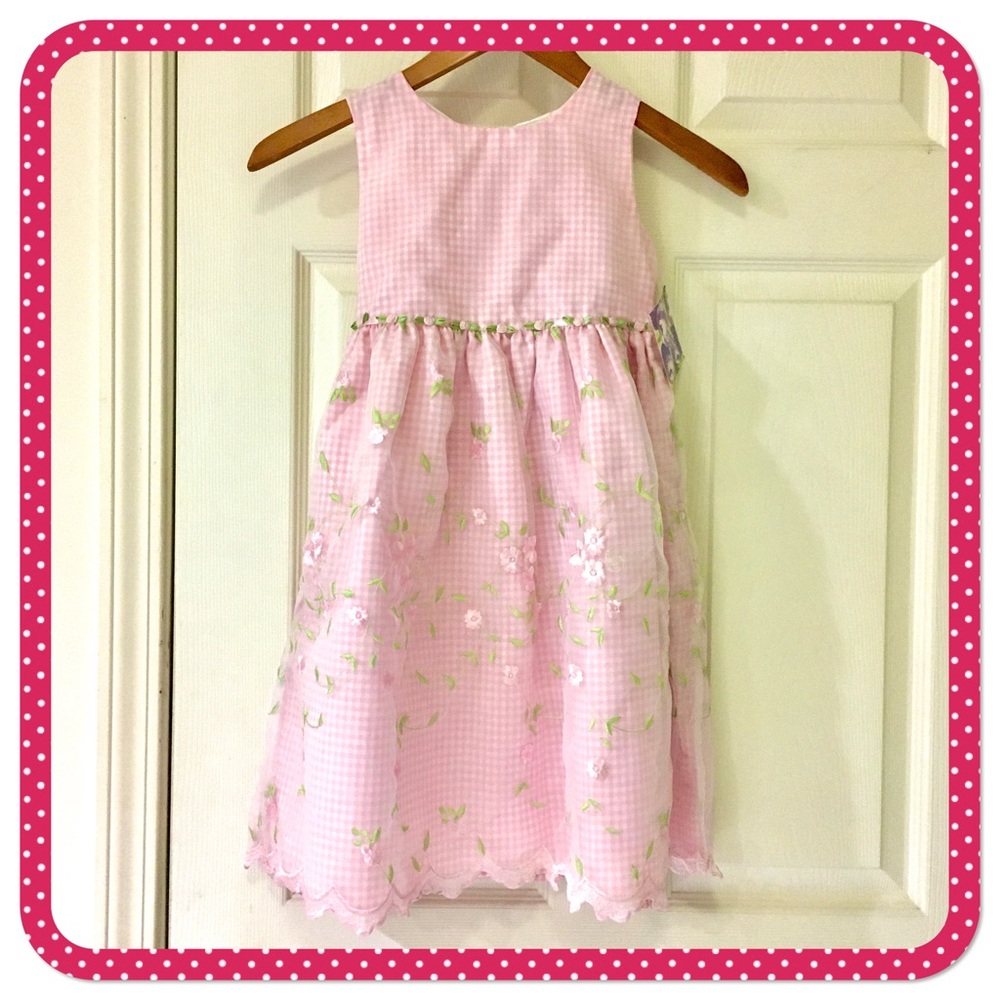 💝 BLUEBERI boulevard 💝 embroidered sleeveless pink dress for Girls 6X